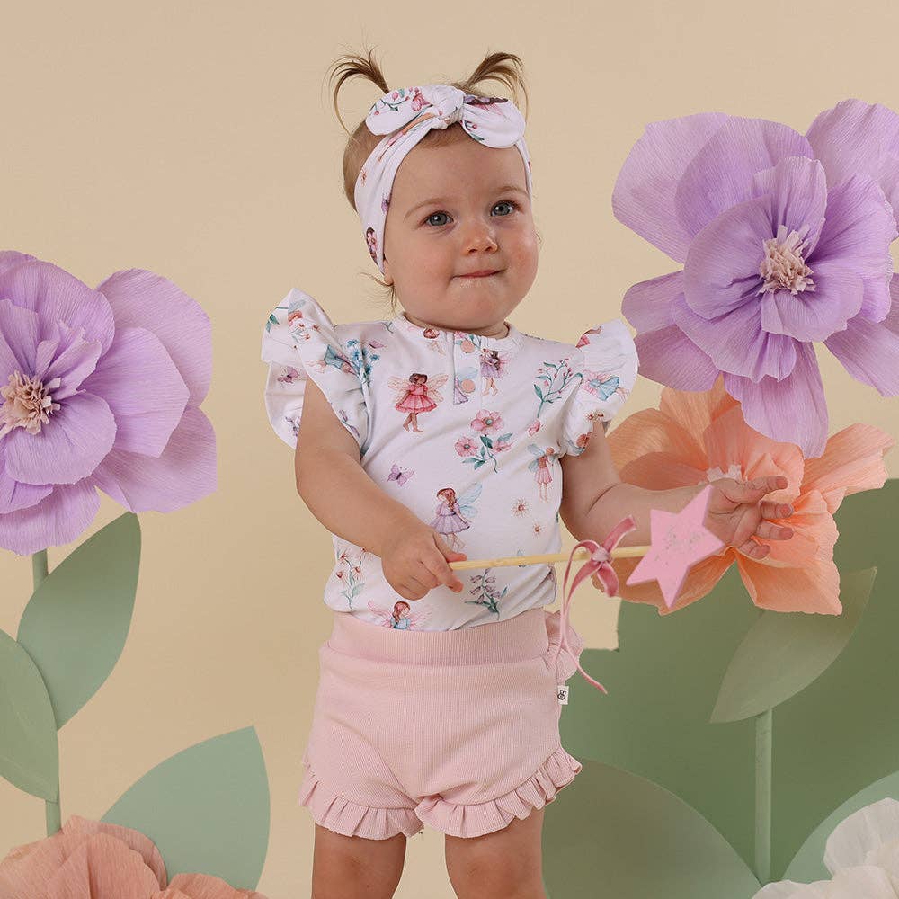 Snuggle Hunny - Fairy Garden Short Sleeve Organic Bodysuit with Frill - Bambam Kids Toys 