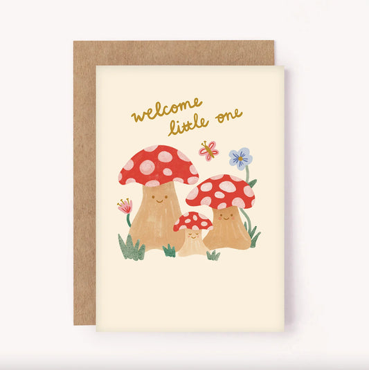 Welcome Little One Mushroom - New Baby Card