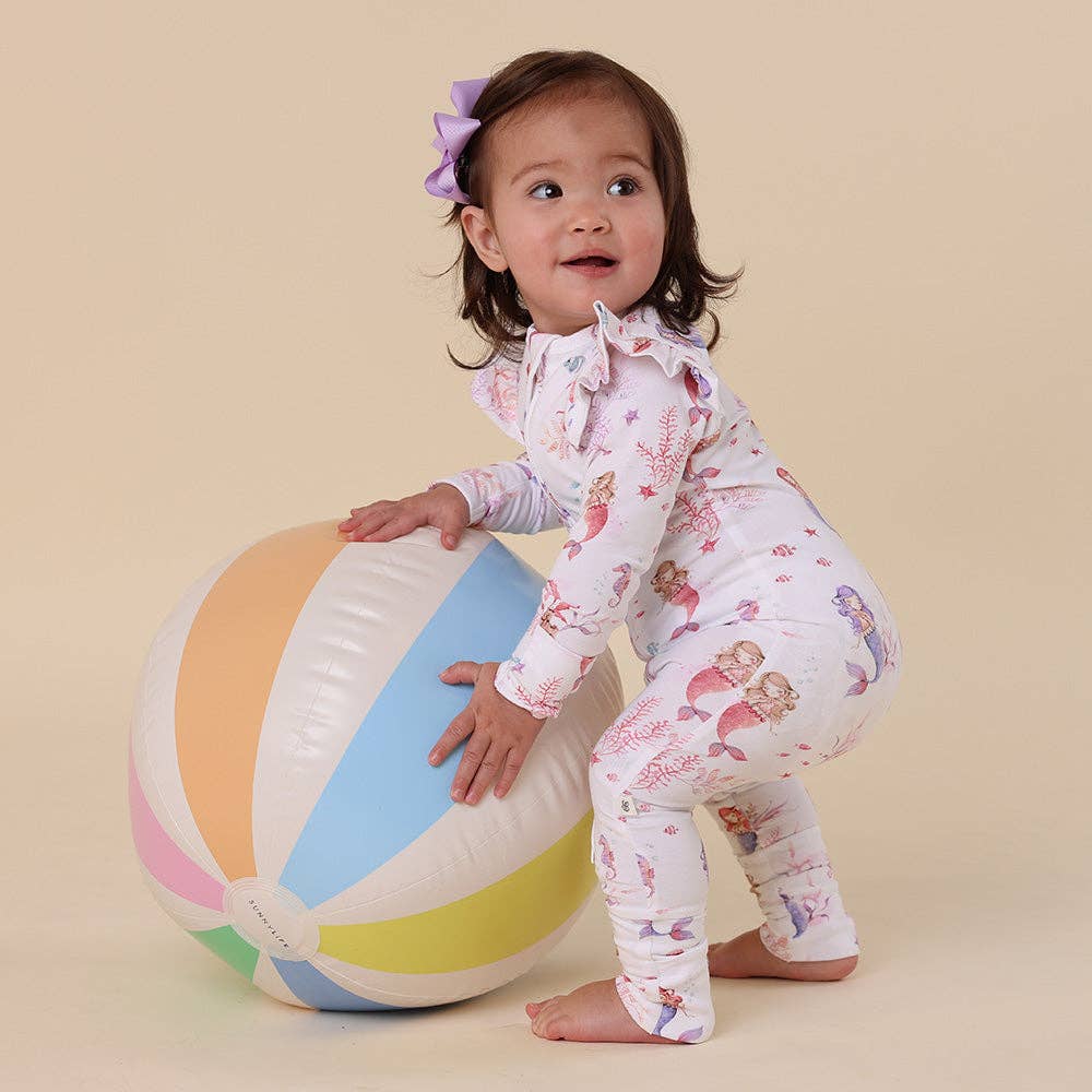Snuggle Hunny - Mermaid Organic Snugglesuit Convertible Romper with Frill