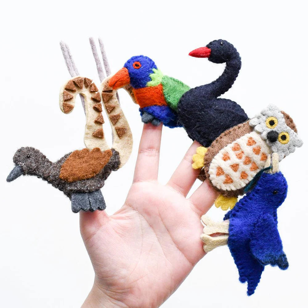 Tara Treasures Australian Animals Birds Of Australia Finger Puppet Set (D)