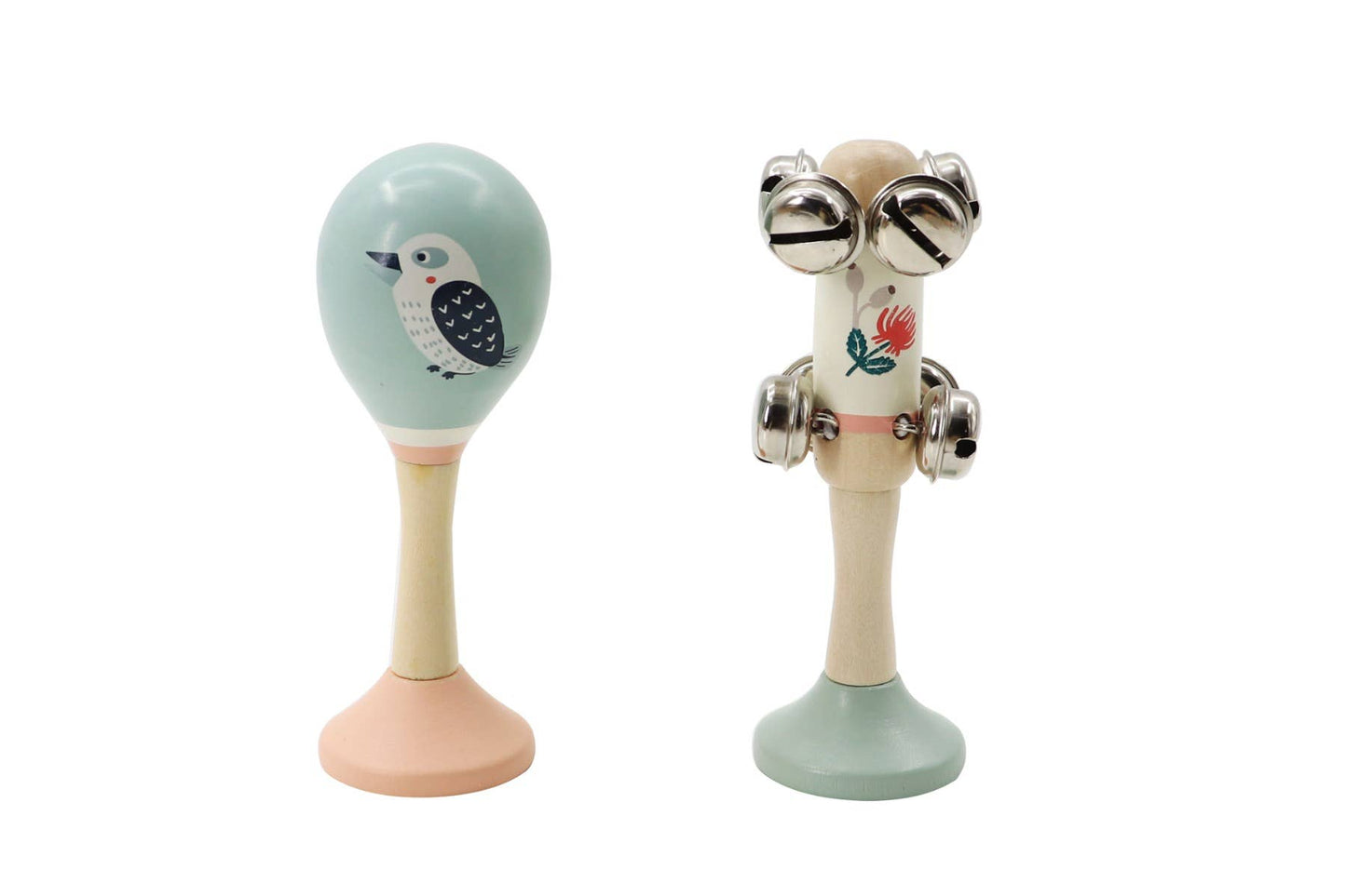 Wooden Kookaburra Maraca & Waratah Jingle Stick Musical Set