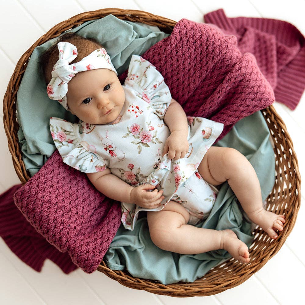 Snuggle Hunny - White Rabbit Short Sleeve Organic Dress