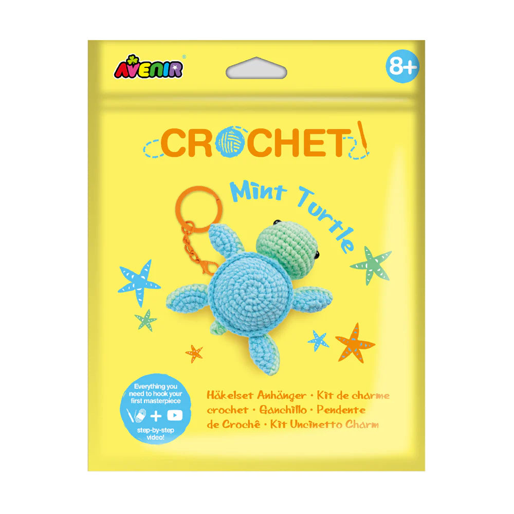 Crochet Kit keychain- Mint Turtle