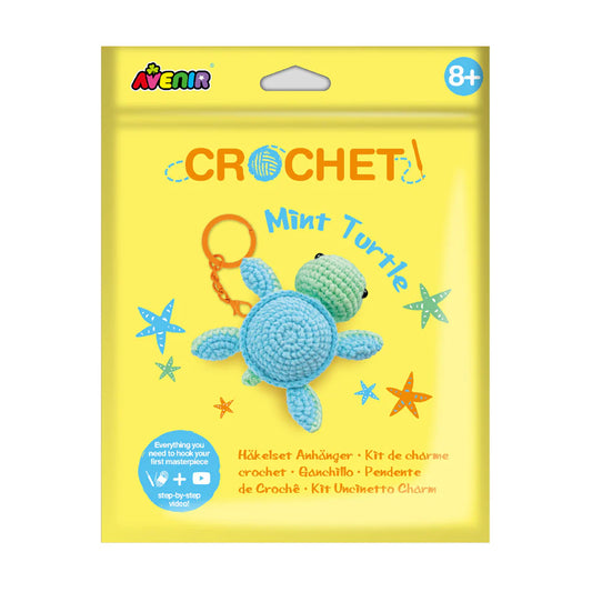 Crochet Kit keychain- Mint Turtle