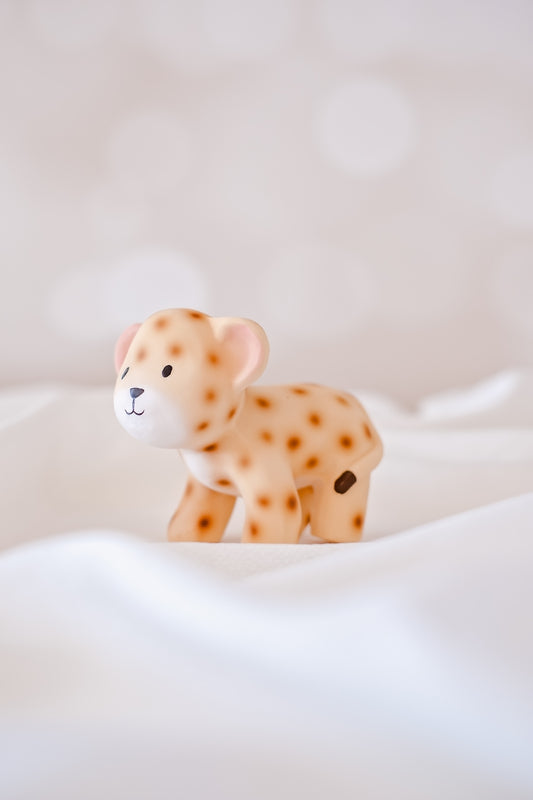 Tikiri Leopard Rubber Teether Rattle & Bath Toy