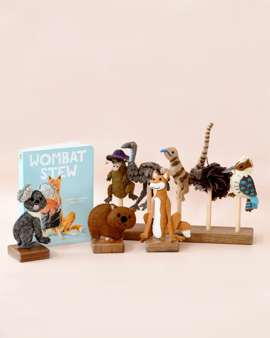 Wombat Stew Finger Puppets Set (offical Scholastic Licensed) *Pre Order 7-10days*