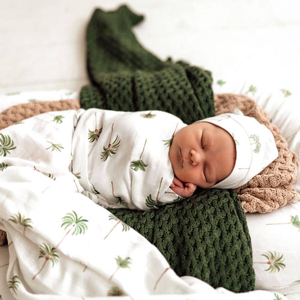 Snuggle Hunny - Green Palm Organic Muslin Wrap