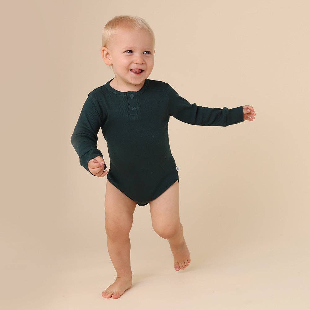 Snuggle Hunny - Emerald Long Sleeve Organic Bodysuit