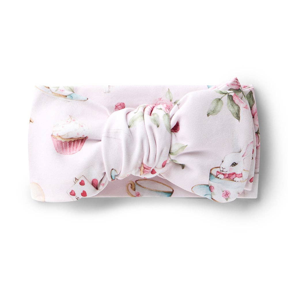 Snuggle Hunny - Alice's Tea Party Organic Oversized Bow