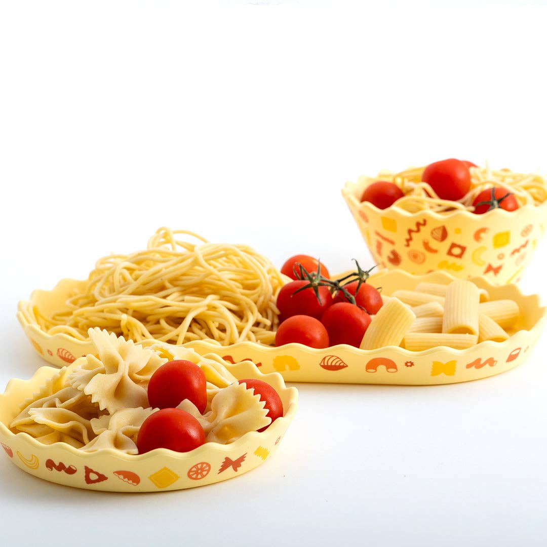 Chino Club - Pasta Wavy Edge Silicone Bowl and Plate Set - Bambam Kids Toys 
