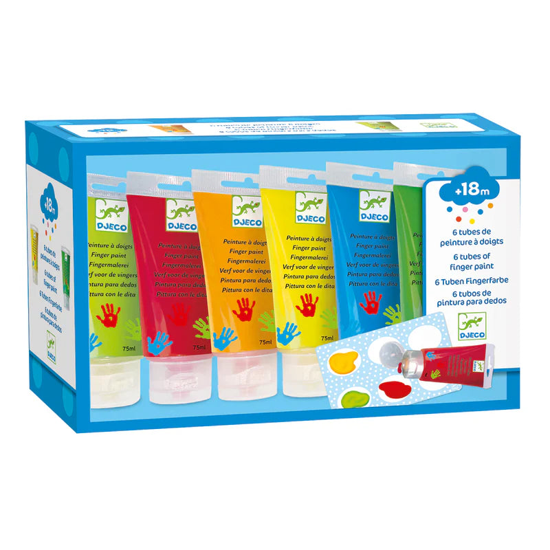 Djeco - Finger Paint Tubes - Classic Colours (6pk)