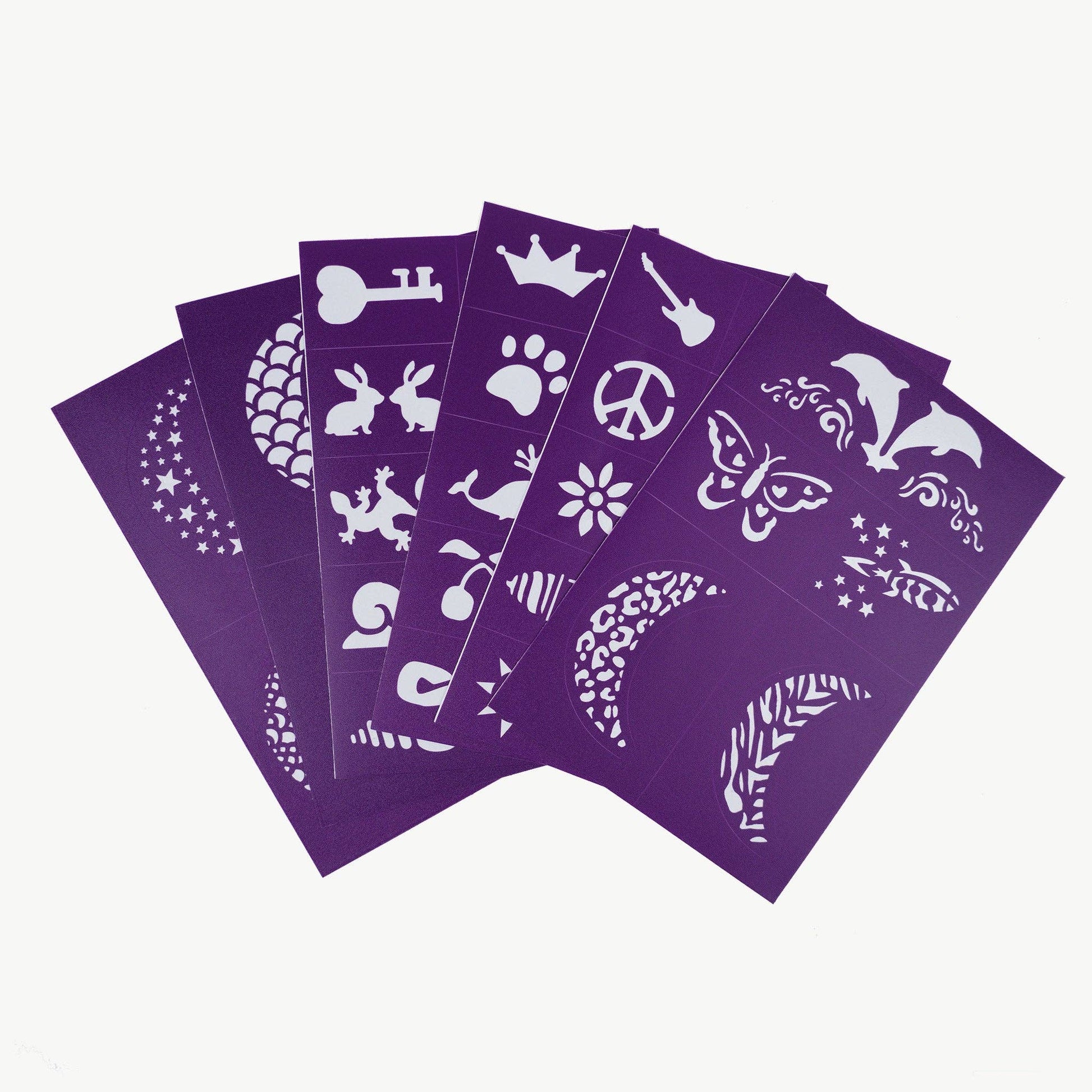 Oh Flossy - Oh Flossy Reusable Adhesive Face Paint & Makeup Stencils - Purple - Bambam Kids Toys 