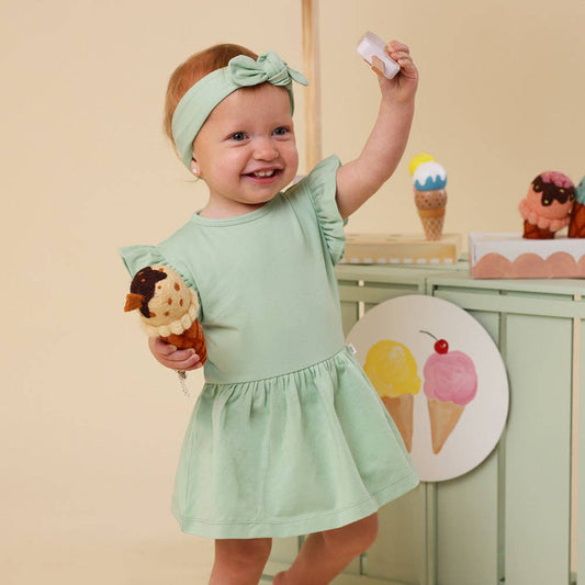 Snuggle Hunny - Mint Short Sleeve Organic Dress - Bambam Kids Toys 