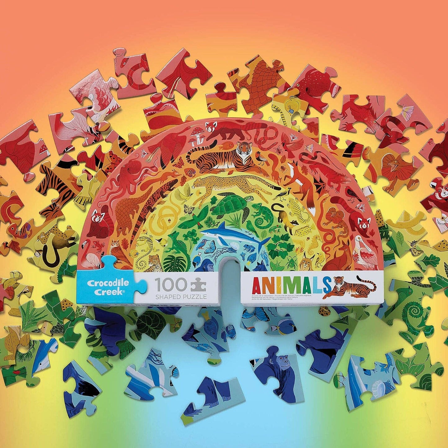 Crocodile Creek - Rainbow Puzzle 100 pc - Animals - Bambam Kids Toys 