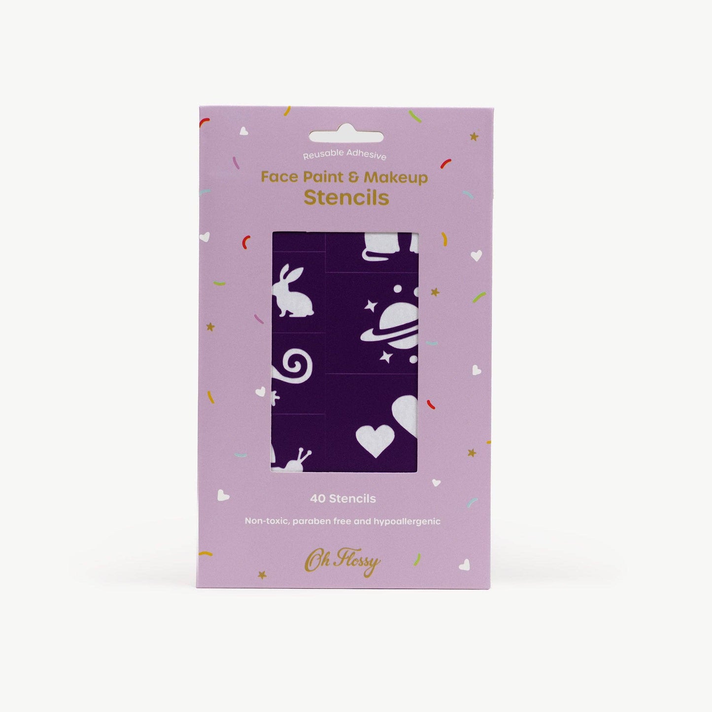 Oh Flossy - Oh Flossy Reusable Adhesive Face Paint & Makeup Stencils - Purple - Bambam Kids Toys 