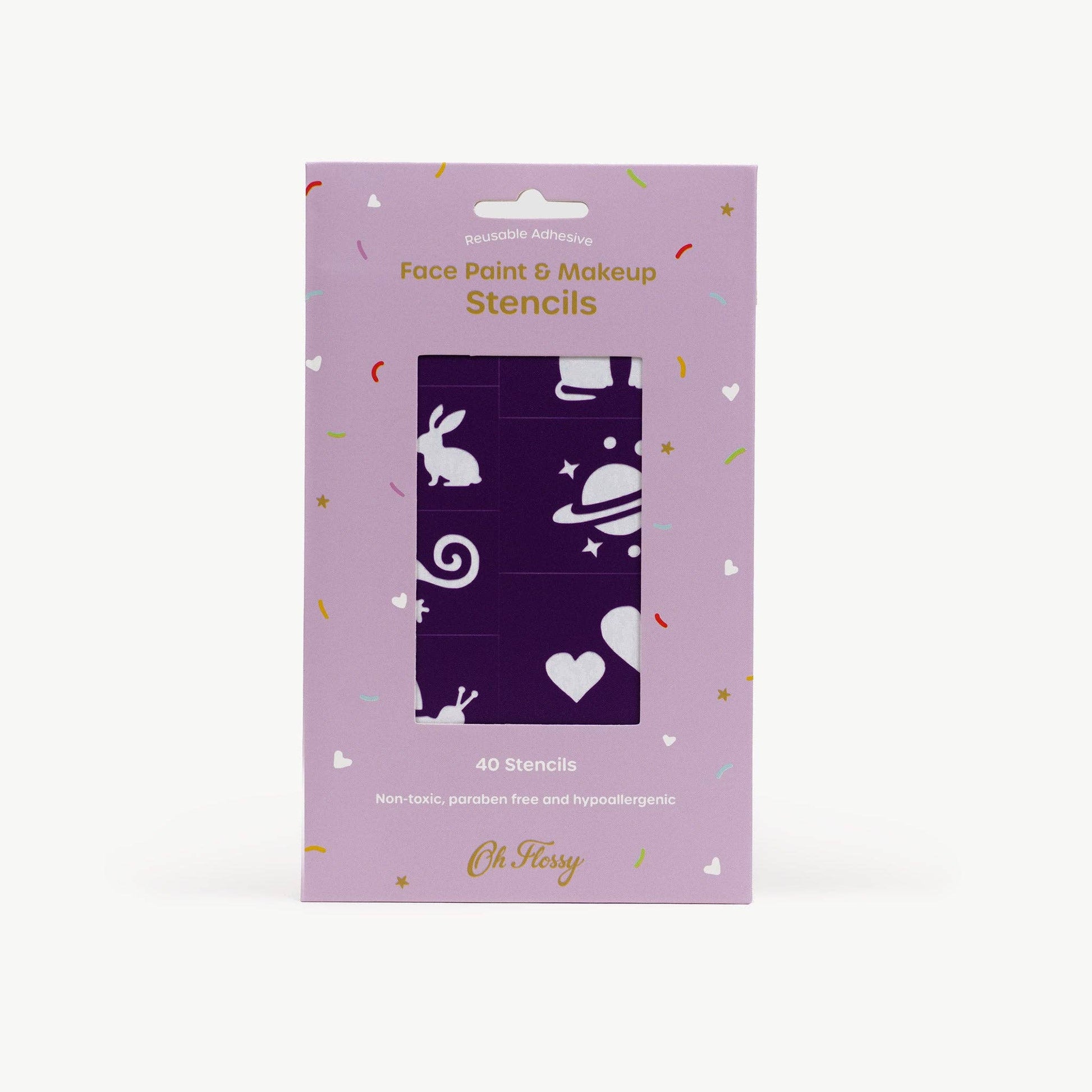 Oh Flossy - Oh Flossy Reusable Adhesive Face Paint & Makeup Stencils - Purple - Bambam Kids Toys 