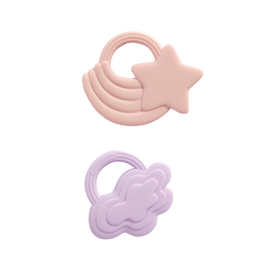 Silicone Teether 2 Pack - Stars & Cloud