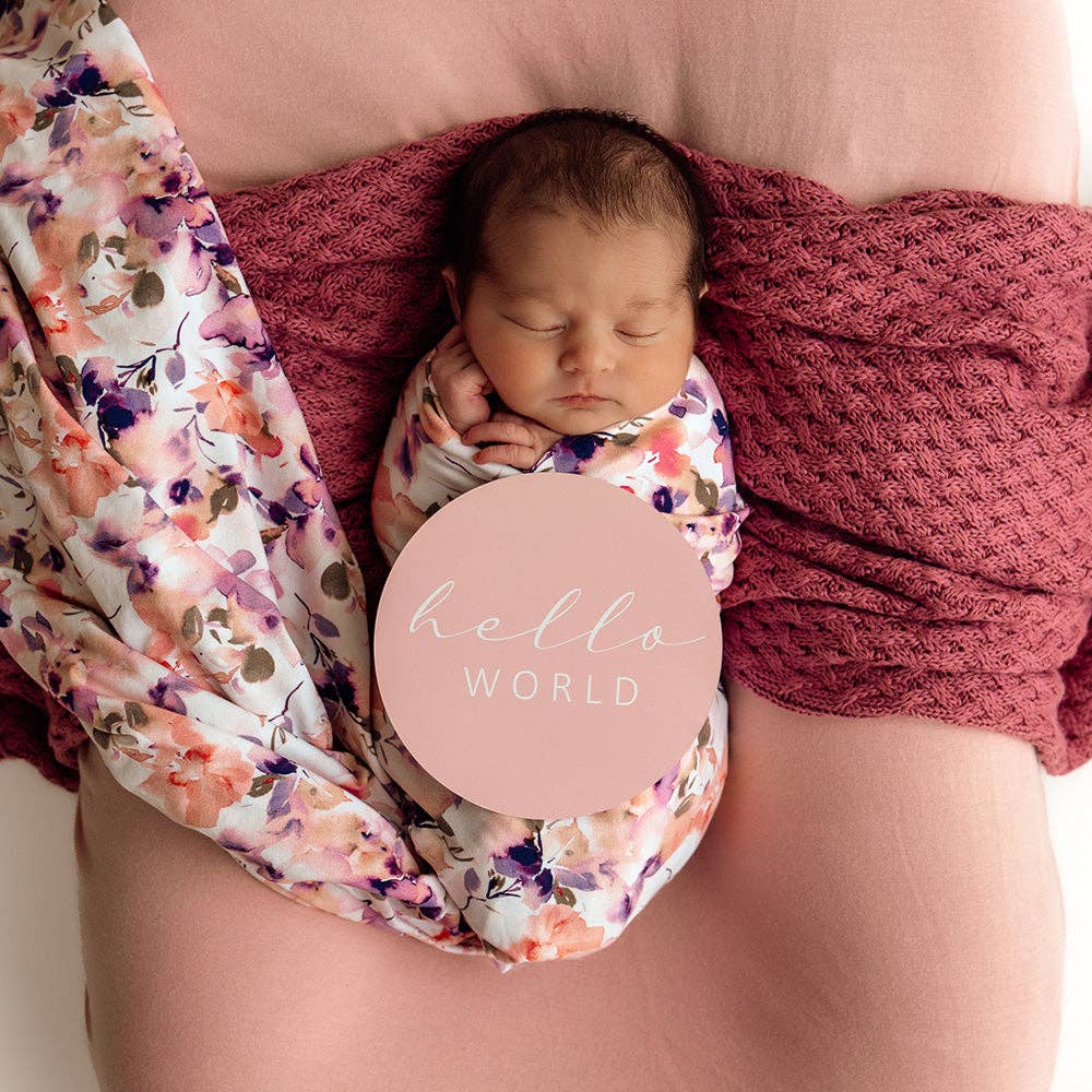 Snuggle Hunny - Blushing Beauty Organic Jersey Wrap & Topknot Set
