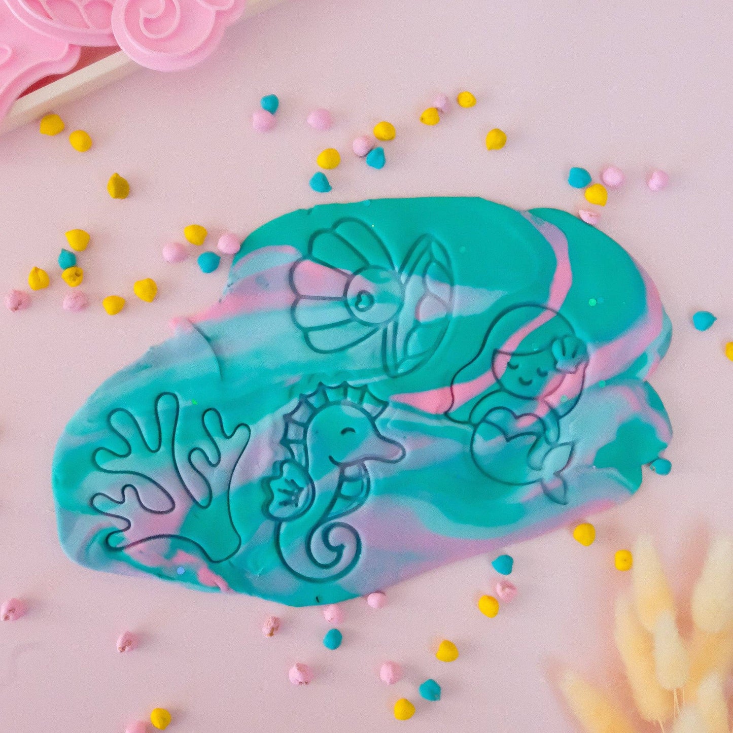 Play Sense - Eco Playdough Stamp | Mermaid Seahorse