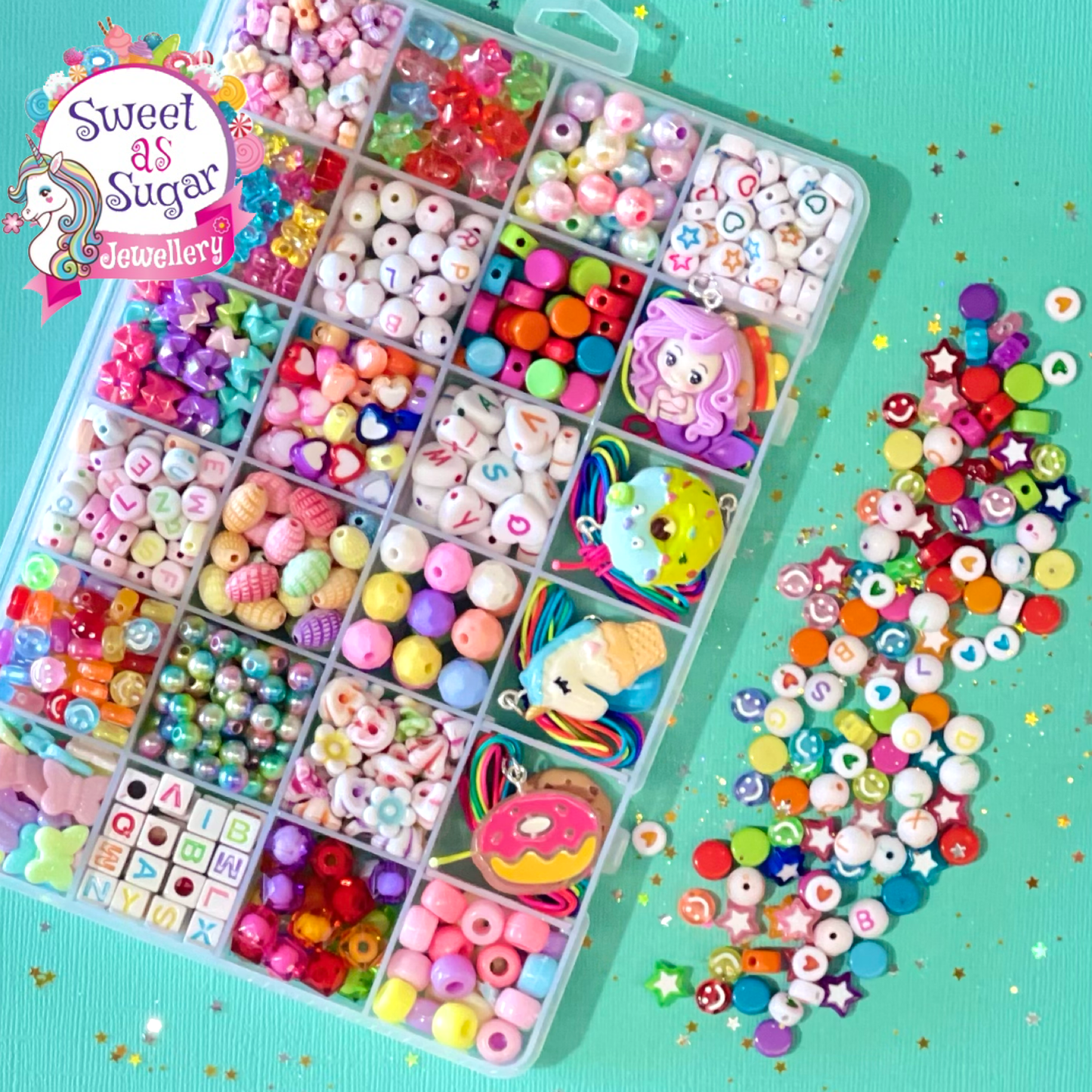 Sweet As Sugar Jewellery - Jewellery Making Kit Large Shapes & Colours