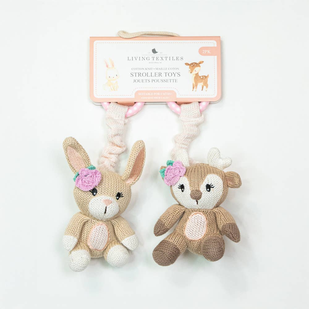 Living Textiles - 2pk Stroller Toys - Fawn & Bunny