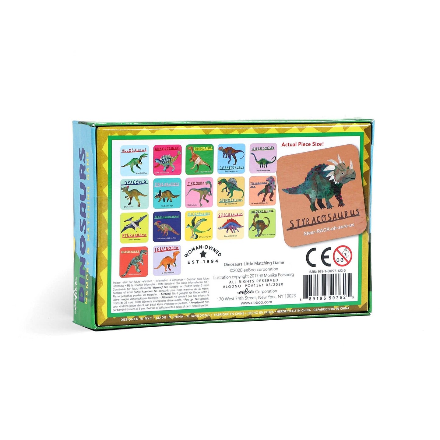 EeBoo Memory Match Mini - Dinosaurs