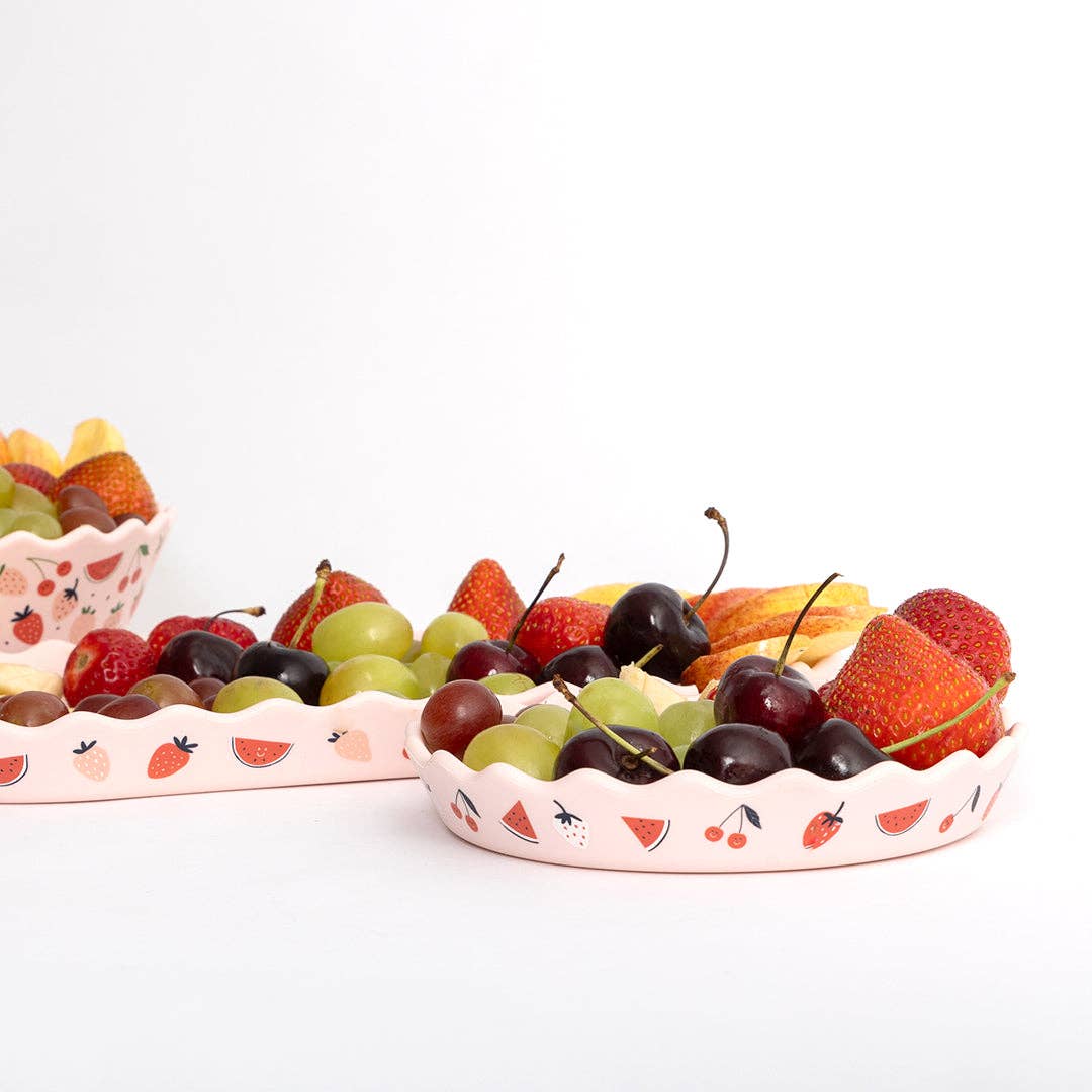 Chino Club - Pink Fruits Silicone Bowl and Plate Set - Bambam Kids Toys 