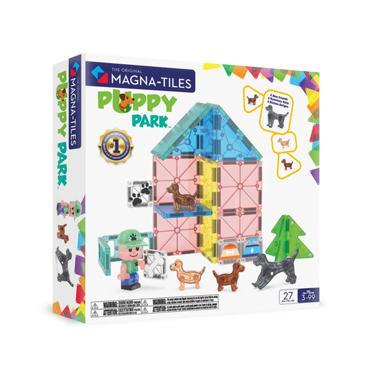 “PRE ORDER” NEW MAGNA-TILES Puppy Park 27-Piece Set Magnetic Construction Set.