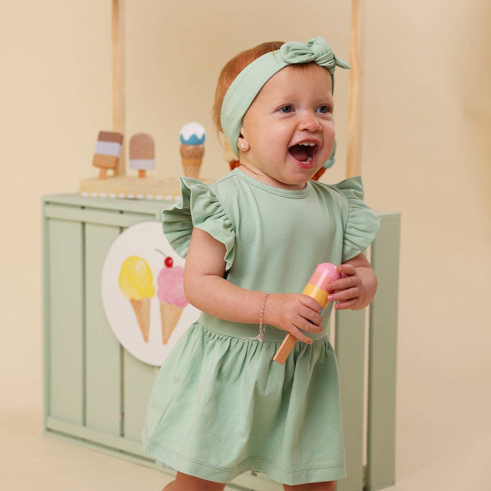 Snuggle Hunny - Mint Short Sleeve Organic Dress - Bambam Kids Toys 