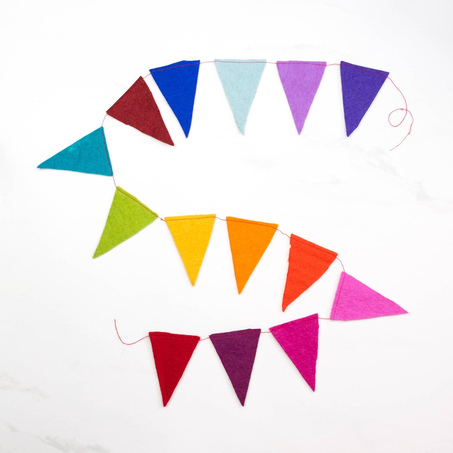 Felt Rainbow Flags Garland - The Winding Road