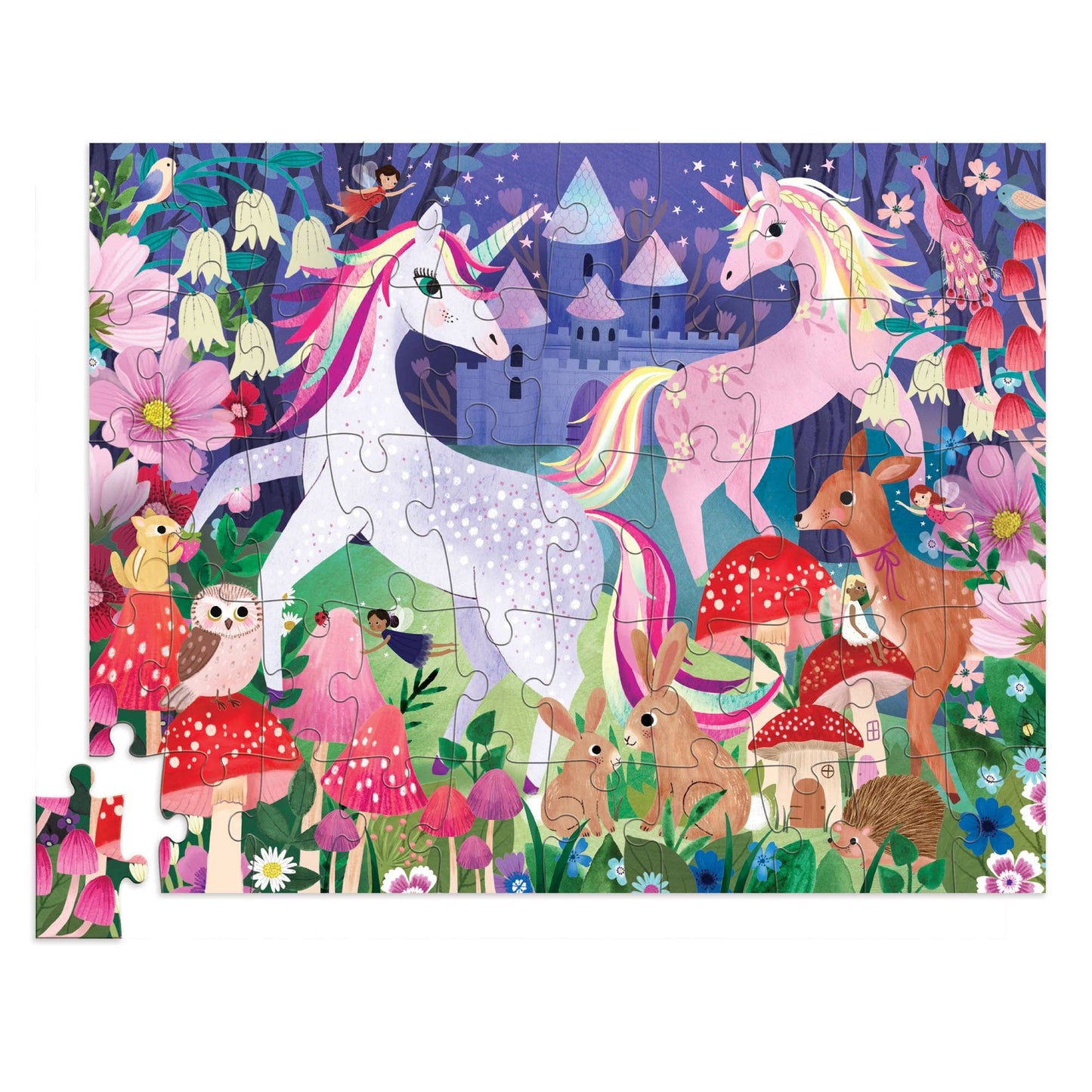 Crocodile Creek - Flat House Puzzle 50 pc - Unicorn Castle - Bambam Kids Toys 