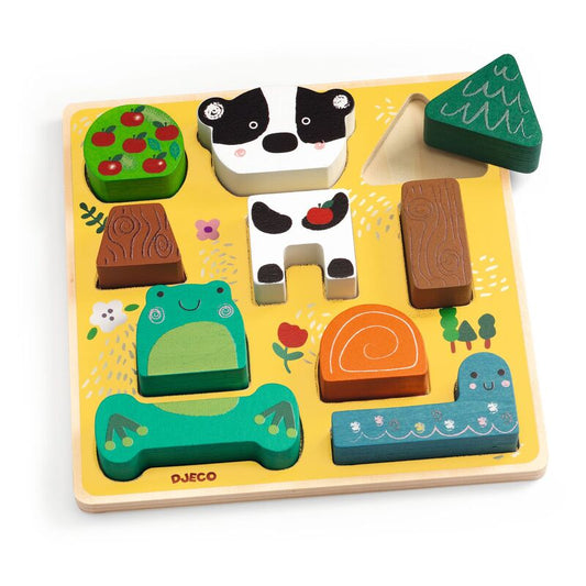 Puzz & Match Dog & Tree Wooden Matching Puzzle 10pc