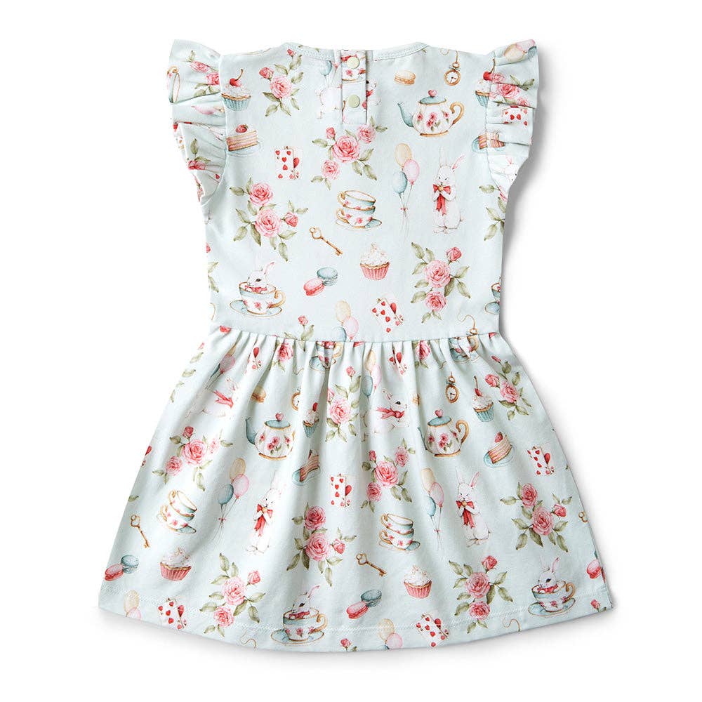 Snuggle Hunny - White Rabbit Short Sleeve Organic Dress