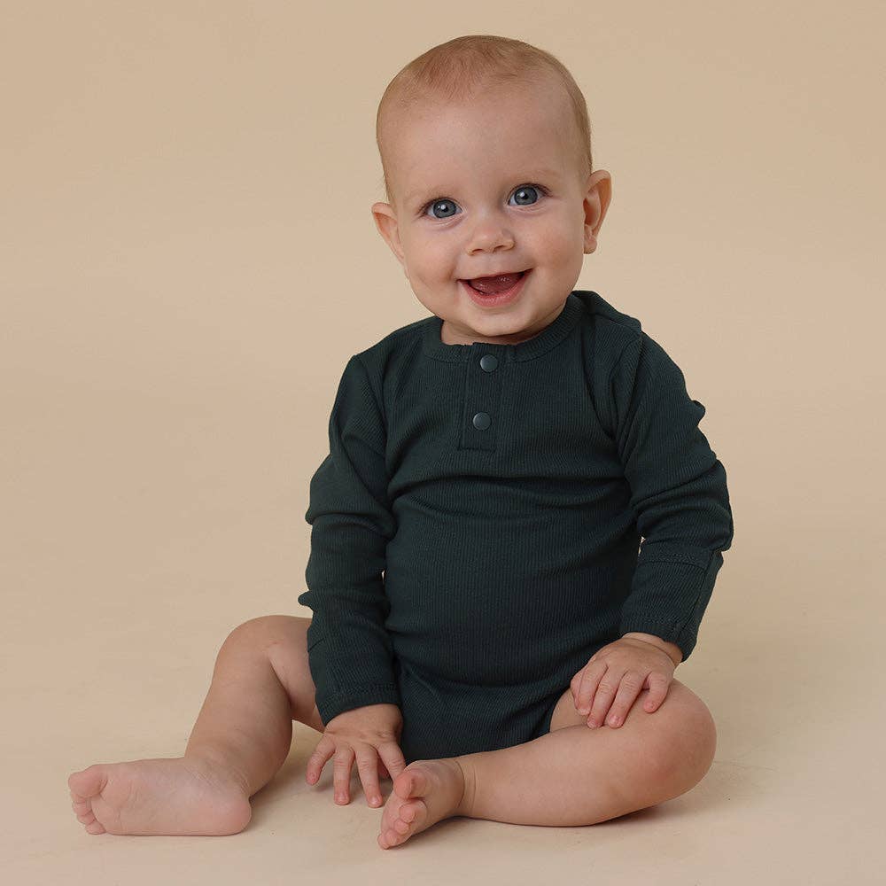 Snuggle Hunny - Emerald Long Sleeve Organic Bodysuit