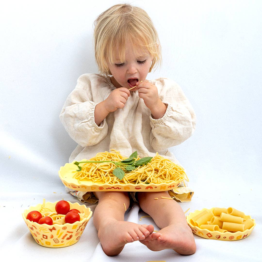 Chino Club - Pasta Wavy Edge Silicone Bowl and Plate Set - Bambam Kids Toys 