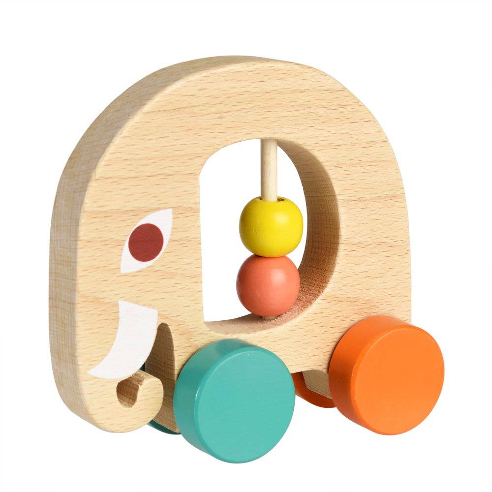 Rex London Wooden Toy - Wild Wonders Push Elephant