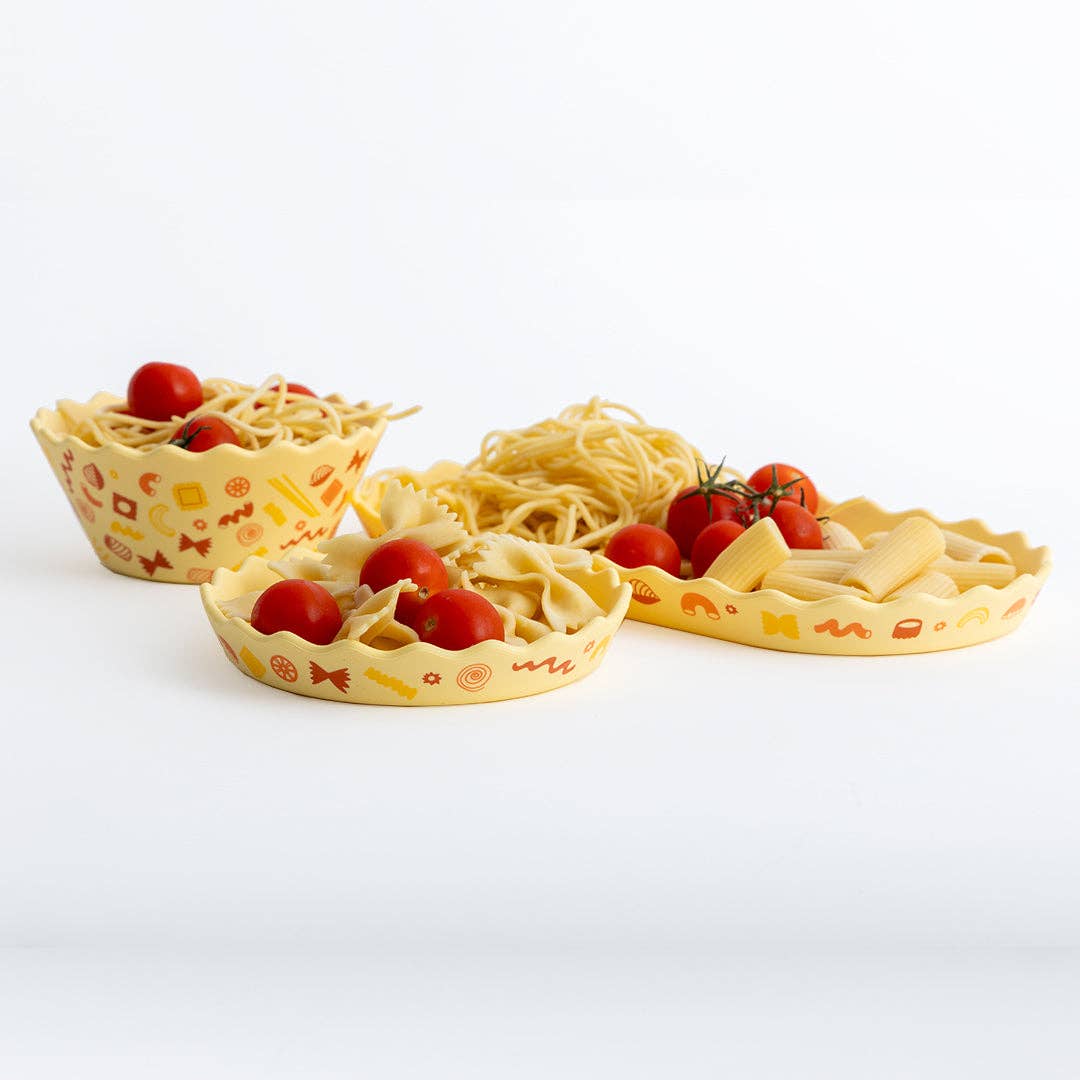 Chino Club - Pasta Wavy Edge Silicone Bowl and Plate Set - Bambam Kids Toys 