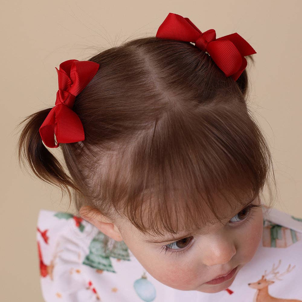 Snuggle Hunny - Red Piggy Tail Hair Clips - Pair