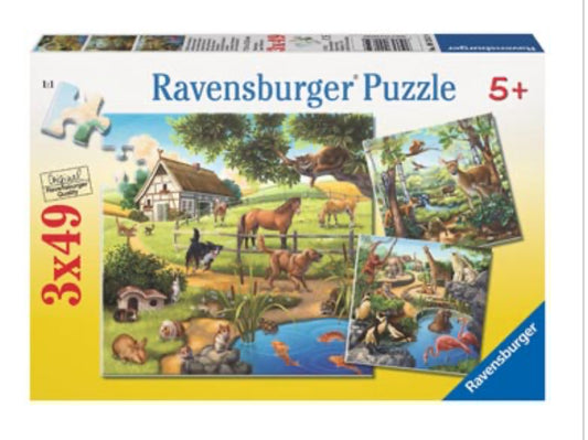 Rburg - Forest Zoo & Pets Puzzle 3x49pc