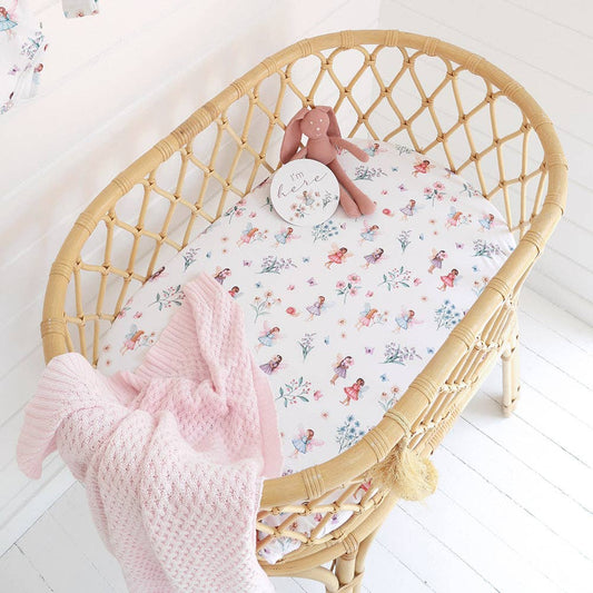 Snuggle Hunny - Fairy Garden Organic Bassinet Sheet / Change Pad Cover - Bambam Kids Toys 