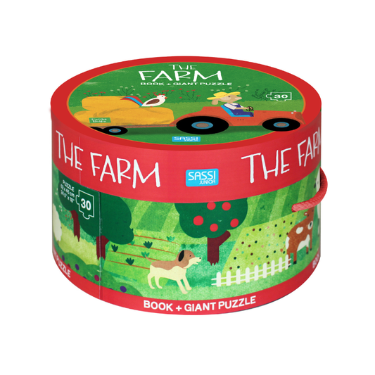 Sassi Book and Giant Puzzle - The Farm (30 pcs)