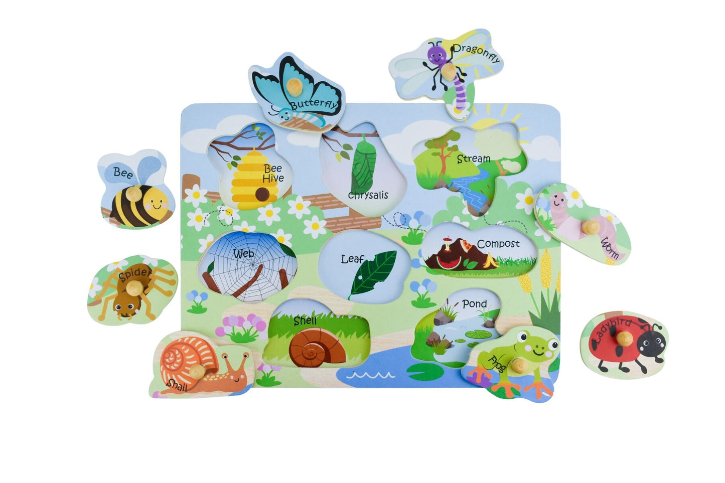 2 in 1 Insects & their Homes Peg Puzzle