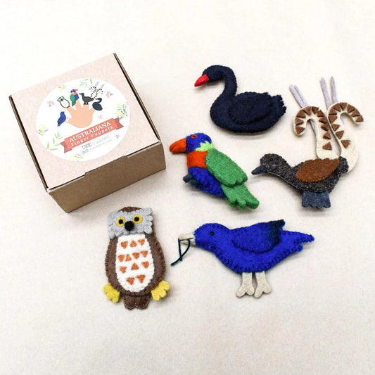Tara Treasures Australian Animals Birds Of Australia Finger Puppet Set (D)
