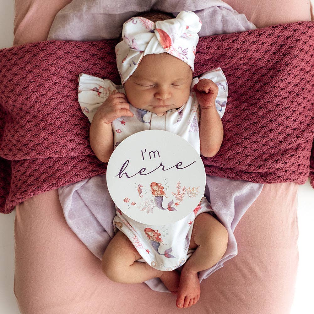 Snuggle Hunny - Mermaid Short Sleeve Organic Bodysuit with Frill