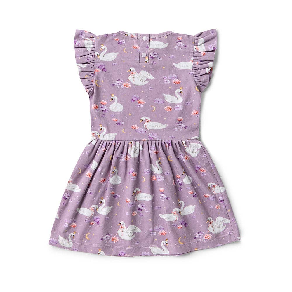 Snuggle Hunny - Swan Lake Short Sleeve Organic Dress