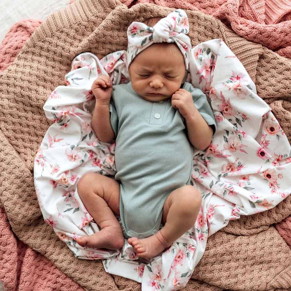 Snuggle Hunny - Sage Short Sleeve Organic Bodysuit