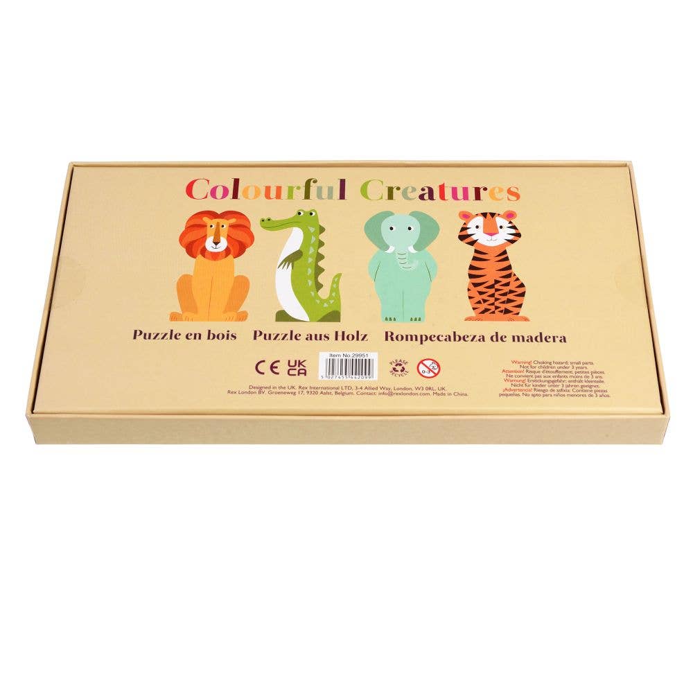 Rex London Wooden Toy - Colourful Creatures Puzzle