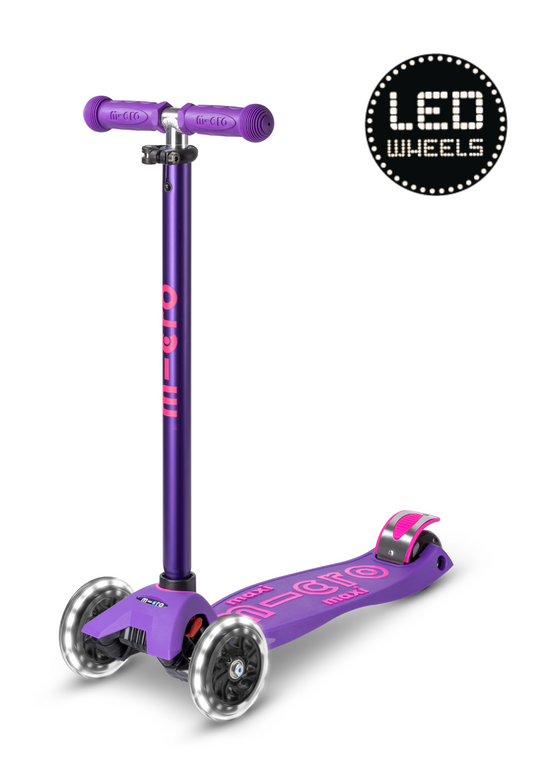 Mini Micro Deluxe LED 3 Wheel Scooter - Purple/Pink