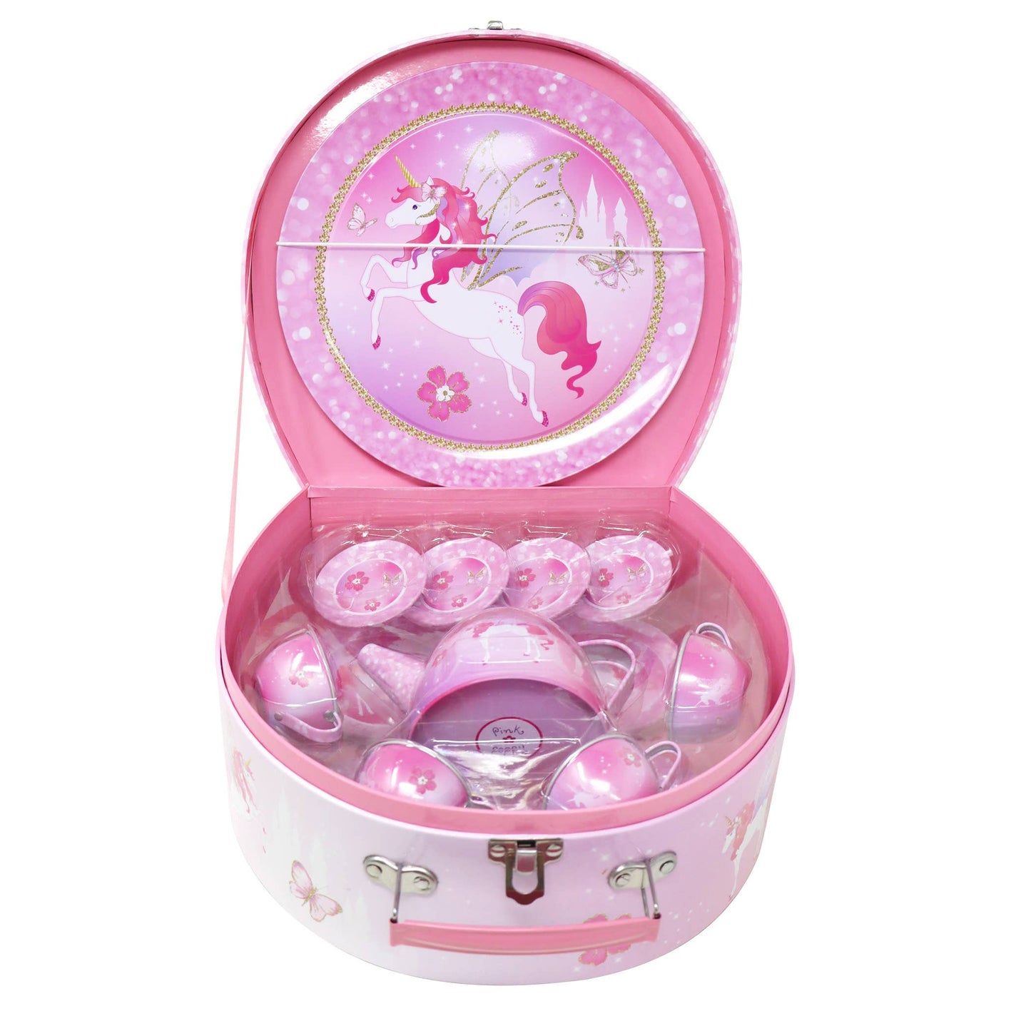 Pink Poppy - Unicorn Princess 15 Piece Tin Tea Set In Carry Case