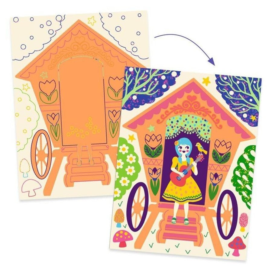 Djeco - Wacky Houses Scratch Cards